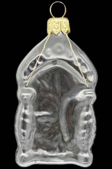 Стеклянная елочная игрушка Заготовка Белка в Домике 8 см 161508200